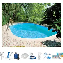CLEAR POOL Ovalpool TAHITI 623 x 360 x 120 cm inkl. Sandfilteranlage und Reinigungsset
