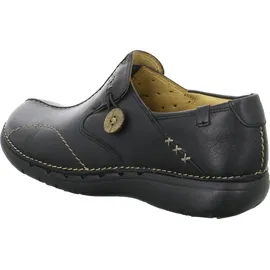 CLARKS Damen Un Loop Mokassin, Black Leather, 39.5 EU