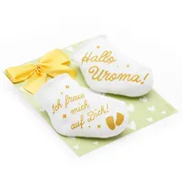 goldprintz I Du wirst Uroma I Schwangerschaft verkünden I goldig bedruckte Babysocken mit Herz Postkarte I Wir bekommen ein Baby verkünden I Verkündung Schwangerschaft I Baby Überraschung Babynews