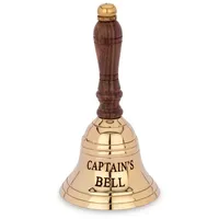 Nklaus 13cm Tischglocke Messing Gold graviert Captain's Bell Handglocke Serviceglocke 14627