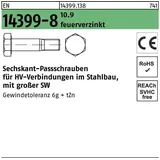 Peiner Umformtechnik Peiner EN 14399-8 Form H Sechskant-Passschraube Gewindetoleranz 6g M20x100 Stahl 10.9 feuerverzinkt