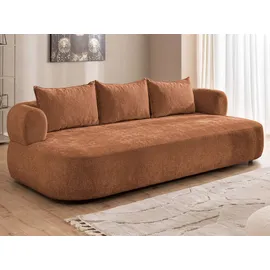 Home Affaire Big-Sofa HOME AFFAIRE "LUSSAC 4-Sitzer Design-Sofa mit Zierkissen, Maße B/T/H: 242/123/78 cm", terra, B:242cm H:78cm T:122,5cm, 100% Polyester, Sofas, Big-Sofa, hoher Sitzkomfort und modernes Design, Sofa ohne Bettfunktion