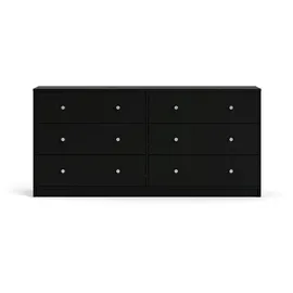 VCM ebuy24 Kommode breit mit 6 Schubladen, Schwarz