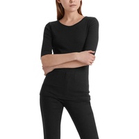 Marc Cain Shirt mit Rippenstruktur und 1/2-Arm, Black, 46