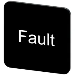 Siemens 3SU19000AF160EC0 Bezeichnungsschild 22x22mm, Schild schwarz, Beschriftung: Fault  - 10 Stück