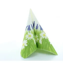Mank Serviette Airlaid Nele, 40 x 40 cm, 50 Stück - Blumenwiese Frühling