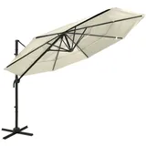 Sonnenschirm Mit Aluminium-mast 4-lagig Sandfarben 3x3 M