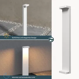 doporro Wegeleuchte Aluminium Edelstahl 10x6x60cm 6W weiß