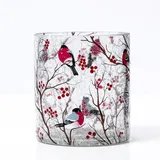 MARELIDA Teelichthalter GIMPEL Windlicht Bruchglasoptik H: 10cm D: 9cm