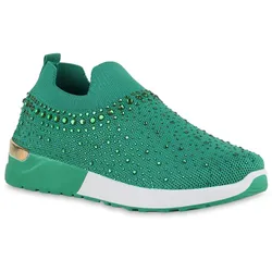 Damen Slip Ons in Grün