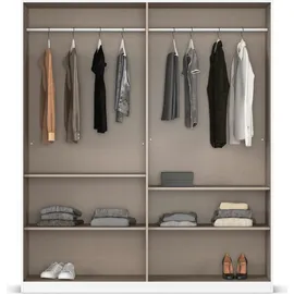 otto home Drehtürenschrank OTTO HOME "Kleiderschrank Kleiderschränke Schrank Garderobe AGORDO mit Glasfront", grau (seidengrau, glas seidengrau), B:181cm H:210cm T:54cm, Holzwerkstoff, Schränke, Drehtürenschrank, durchdachte Innenausstattung, in 7 Breiten und 2