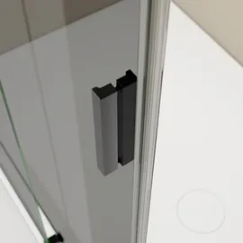 Bernstein Eckdusche mit Schiebetür NT806 FLEX Schwarz Matt Nano Graues Glas 120x90 cm, 8mm Esg-sicherheitsglas