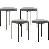 4er-set Esszimmerhocker, Stapelbar Esszimmerstühle, Küchenstuhl Mit Gepolstertem Sitz, Samtoptik, Sitzhocker Für Küche, Esszimmer