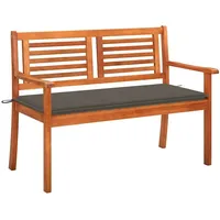 VidaXL 2-Sitzer-Gartenbank mit Auflage 120 cm Massivholz Eukalyptus