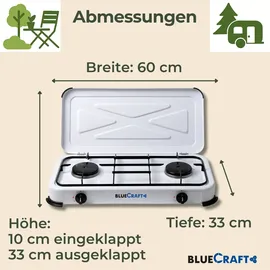 Bluecraft Gaskocher 2-flammig Campingkocher