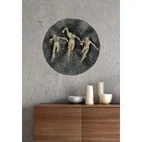 Gilde Wandobjekt Runners aus Kunstharz, matt schwarz, metallische Optik, 13x39x39 cm