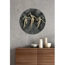 Gilde Wandobjekt Runners aus Kunstharz, matt schwarz, metallische Optik, 13x39x39 cm