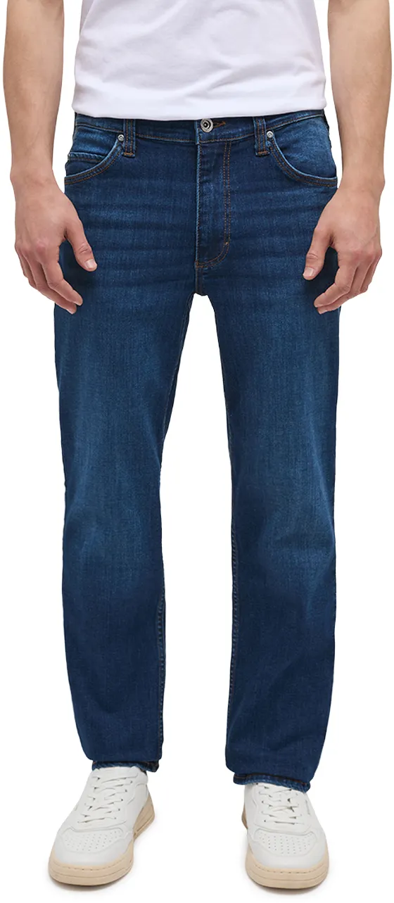 Mustang Herren Jeans TRAMPER STRAIGHT Straight Fit Blau Straight Fit Blau 843 Normaler Bund Reißverschluss W 48 L 34