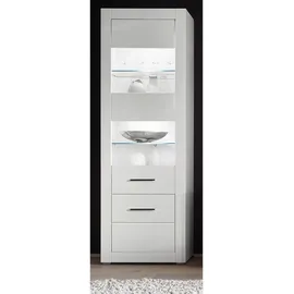 furn.design Vitrine Carrara 65 x 35 x 198 cm Weiß