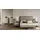 JVmoebel Grau-Beige Loft Schlafzimmer Garnitur Textilbett 2x Holzkommoden