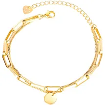 FIRETTI Armband Ankerkettengliederung Plättchen goldfarben 82744961-0 Größe 18