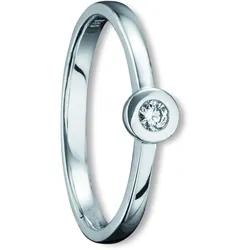 Diamantring ONE ELEMENT "0.05 ct Diamant Brillant Ring aus 585 Weißgold" Gr. 56, silber, Fingerringe, Damen, 56,mit Diamant, Weißgold 585-Diamanten, Weißgold 585, Diamanten, Damen Gold Schmuck