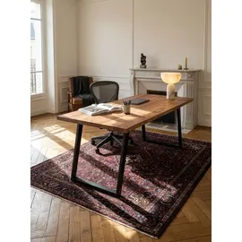 KADIMA DESIGN Executive Desk 200 x 76 x 100 cm goldbraun-schwarz