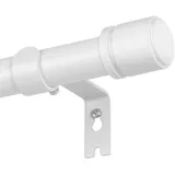 Gardinenstange Weiß 80-218 cm, HOTOZON 25 mm Durchmesser Vorhangstange Ausziehbare, Teleskop Gardinenstange Fenster mit Kappenknäufen mit Halterungen, Gardinenstangen für Schlafzimmer, Wohnzimmer