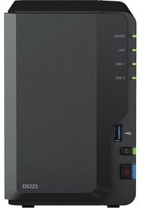 Synology NAS-Server DiskStation DS223 NAS, USB 3.0, Leergehäuse für Festplatten, 2 Einschübe