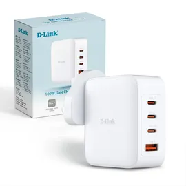 D-Link DCP-101 100W GaN Ladegerät DCP-101/E, PD 3.0, QC 4.0 Weiß 1x USB-A, 3x USB-C