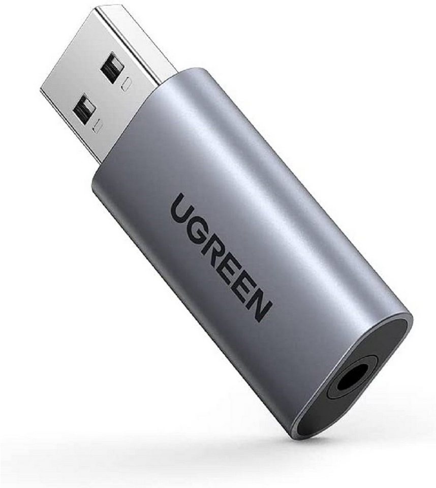 UGREEN USB 2.0 auf 3.5mm wandelt USB 2.0 zu 3.5mm kompatibel mit Smartphone USB-Adapter grau