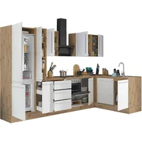 kochstation Winkelküche L-Form 310 x 175 cm weiß