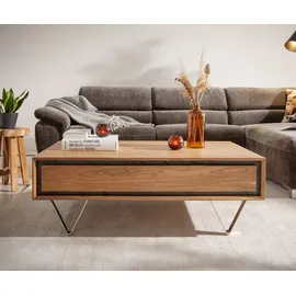 DeLife Couchtisch Stonegrace 115x60 cm Akazie Natur 2 Schubladen Steinfurnier, Couchtische