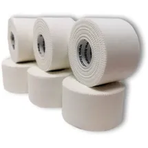 LisaCare Sport Tape - 6 Rollen 3,8cm breit - Sport Tapes - Fußball Tape - Athletic Tape - Tape Sporttape starker Halt & leicht zu reißen - für jede Sportart & Lebenssituation (6er-Set weiß)