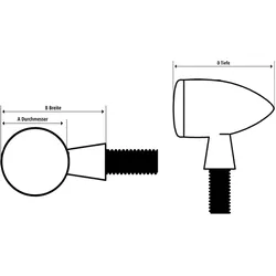 HeinzBikes ZC-Line vorkindicator CLASSIC 56mm (tot 54mm) zilver, zilver