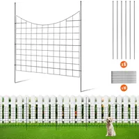 Vevor 5er-Set Dekorativer Gartenzaun 75x93cm Metallzaun aus Kohlenstoffstahl Steckzaun 6,38cm Spike-Abstand Hundezaun Gitterzaun Beetzaun Zaun Metall Zaunelementen inkl. Befestigungsmaterial