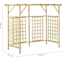 vidaXL Pergola für 3 Mülltonnen Kiefernholz Imprägniert