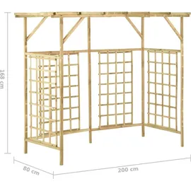 vidaXL Pergola für 3 Mülltonnen Kiefernholz Imprägniert