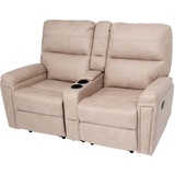 Mendler 2er Kinosessel HWC-K17, Relaxsessel Fernsehsessel Sofa, Nosagfederung Getränkehalter Fach - Kunstleder schwarz