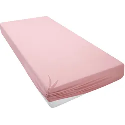 MY HOME Spannbettlaken Single-Jersey XL Rosa 140×200