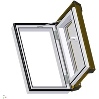 AFG - Skylight Ausstiegsfenster PVC für Warmdach Anschlag Rechts oder Links 55 x 78 mit Eindeckrahmen für Dachziegel Außenfarbe Dunkelbraun ! Dachausstieg Ausstieg