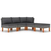 vidaXL Garten-Lounge-Set 5-tlg. grau