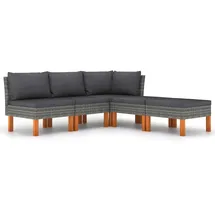 vidaXL Garten-Lounge-Set 5-tlg. grau