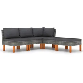 vidaXL Garten-Lounge-Set 5-tlg. grau