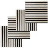 PROVISTON 3D Wandpaneel 4er Set, 400 x 400 x 21 mm, Eiche hell, Holz furniert
