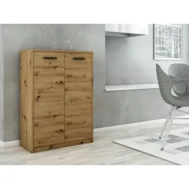 matkam Bürokommode 2D2P 108 x 77 x 35 cm Eiche Artisan
