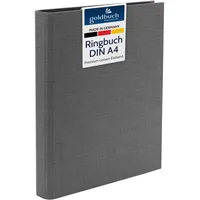 Goldbuch 37725 Foto Ringbuch, Bella Vista, Foto Album 27,5 x 32 x 4,5 cm, Fotobuch Ordner aus Leinen, Fotoordner zum Selbstgestalten und Befüllen, Format DIN A4, ideal für Reise & Urlaub, grau