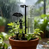 JACKANNA Regenmesser für Garten Gartendeko,Regenmesser Frostsicher Ersatzglas Niederschlagsmesser für Gartenliebhaber für Hof Deck Rasen Landschaft Terrasse (Biene)
