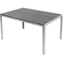 Mojawo Gartentisch 180 x 90 x 74 cm Silber/Grau
