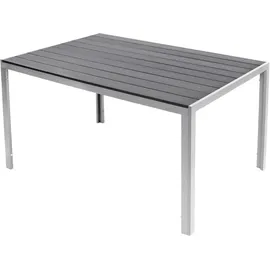 Mojawo Gartentisch 180 x 90 x 74 cm Silber/Grau